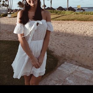 White off-the-shoulder sundress